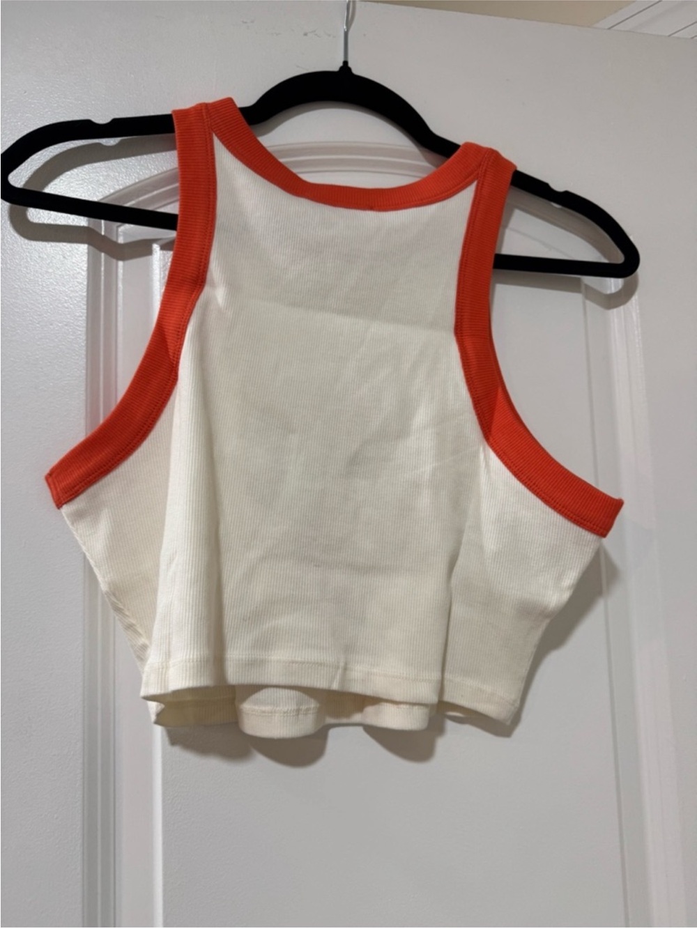 Simon Miller x Mango Ivory and Orange Graphic Ribbed Crop Tank - Picture 8 of 8